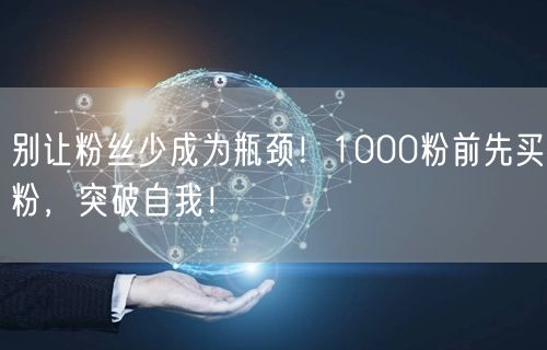 别让粉丝少成为瓶颈！1000粉前先买粉，突破自我！
