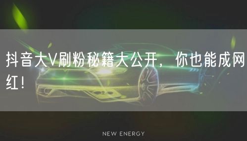 抖音大V刷粉秘籍大公开，你也能成网红！