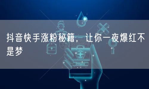 抖音快手涨粉秘籍，让你一夜爆红不是梦