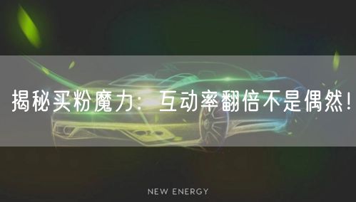 揭秘买粉魔力：互动率翻倍不是偶然！