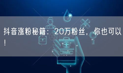 抖音涨粉秘籍：20万粉丝，你也可以！
