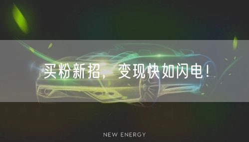 买粉新招，变现快如闪电！