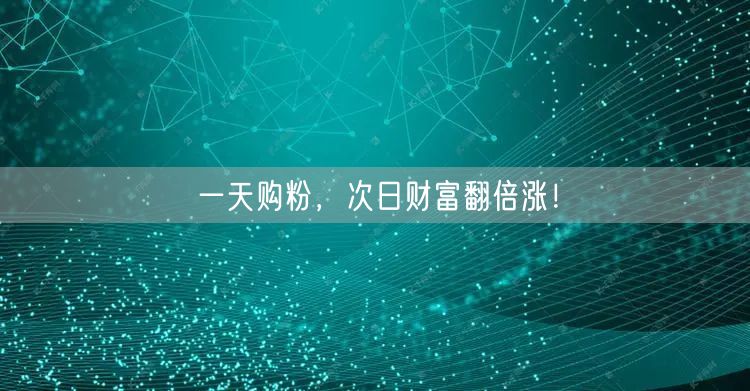 一天购粉，次日财富翻倍涨！
