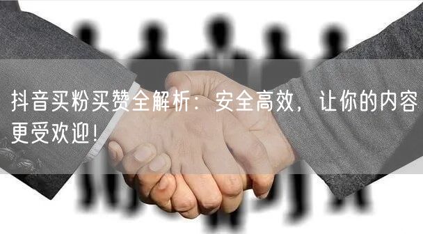 抖音买粉买赞全解析：安全高效，让你的内容更受欢迎！
