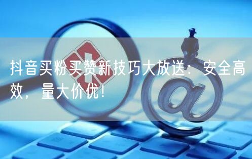 抖音买粉买赞新技巧大放送：安全高效，量大价优！