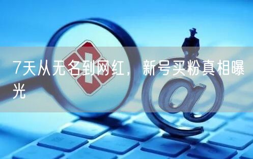 7天从无名到网红，新号买粉真相曝光