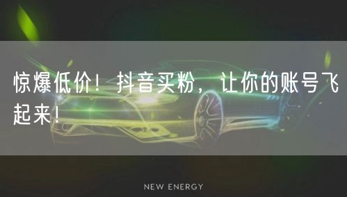 惊爆低价！抖音买粉，让你的账号飞起来！