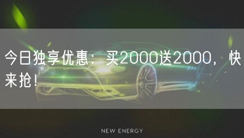 今日独享优惠：买2000送2000，快来抢！