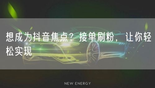 想成为抖音焦点？接单刷粉，让你轻松实现