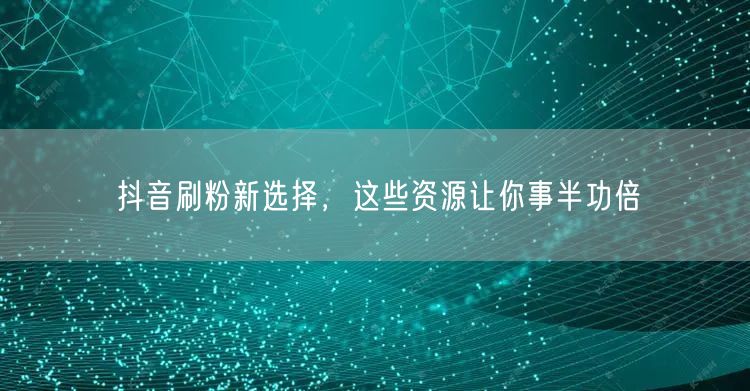 抖音刷粉新选择，这些资源让你事半功倍