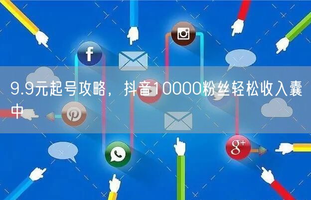 9.9元起号攻略，抖音10000粉丝轻松收入囊中