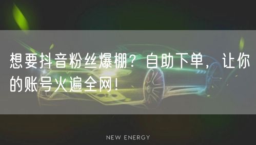 想要抖音粉丝爆棚？自助下单，让你的账号火遍全网！