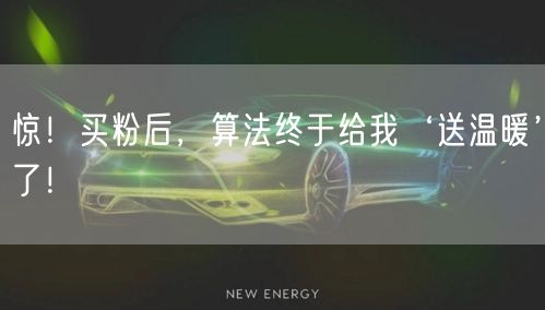 惊！买粉后，算法终于给我‘送温暖’了！