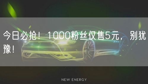今日必抢！1000粉丝仅售5元，别犹豫！