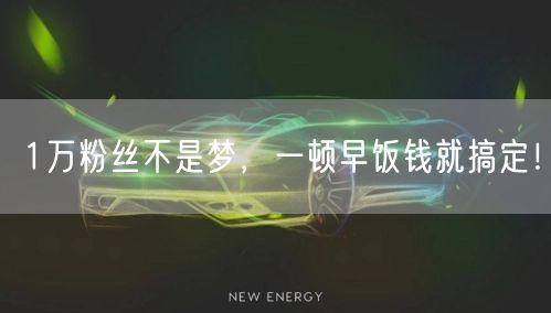 1万粉丝不是梦，一顿早饭钱就搞定！