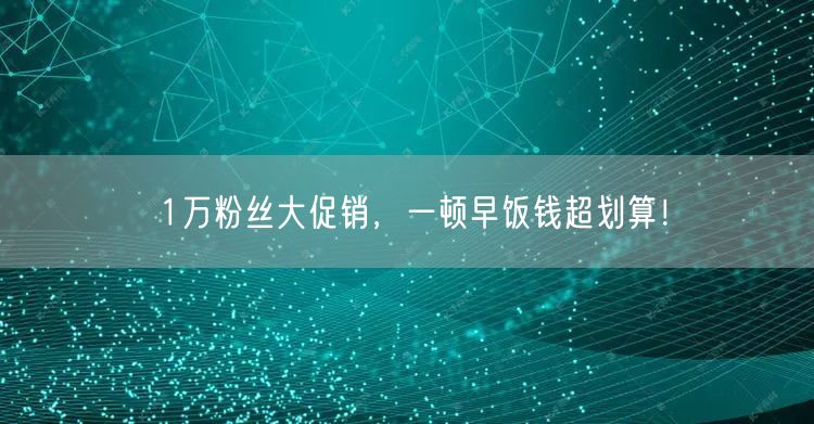 1万粉丝大促销，一顿早饭钱超划算！