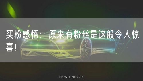 买粉感悟：原来有粉丝是这般令人惊喜！