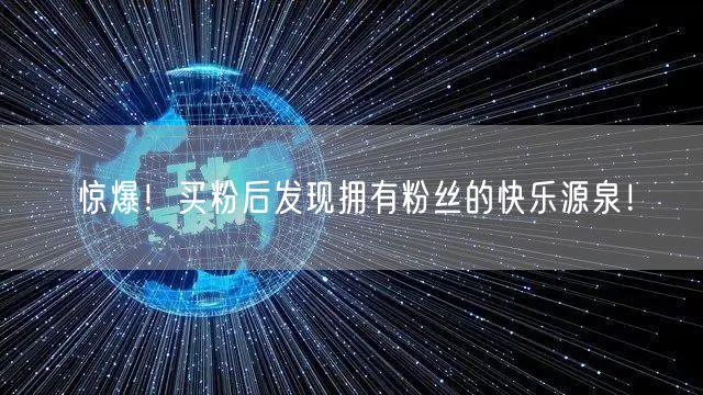 惊爆！买粉后发现拥有粉丝的快乐源泉！