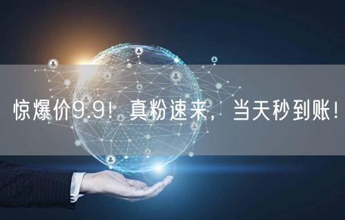 惊爆价9.9！真粉速来，当天秒到账！