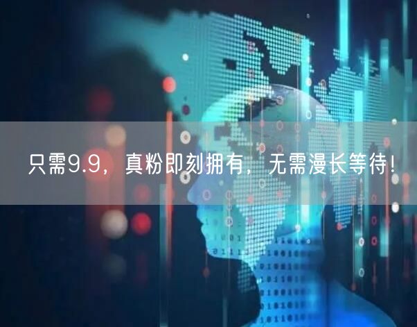 只需9.9，真粉即刻拥有，无需漫长等待！