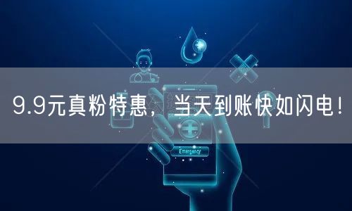 9.9元真粉特惠，当天到账快如闪电！