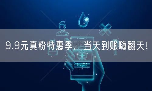 9.9元真粉特惠季，当天到账嗨翻天！