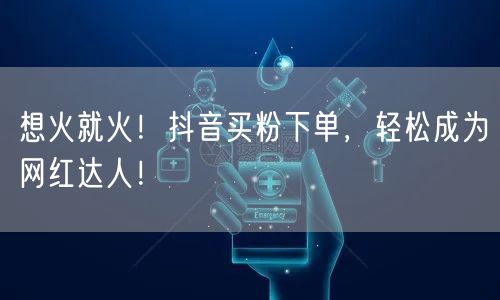 想火就火！抖音买粉下单，轻松成为网红达人！