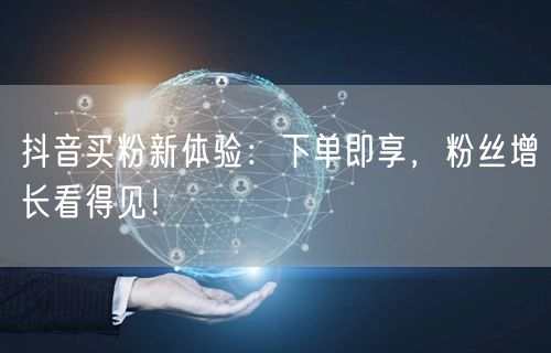 抖音买粉新体验：下单即享，粉丝增长看得见！