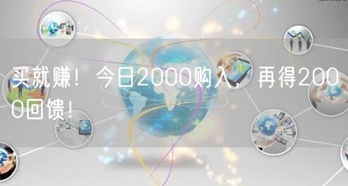 买就赚！今日2000购入，再得2000回馈！