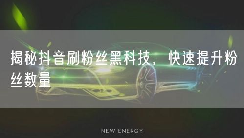 揭秘抖音刷粉丝黑科技，快速提升粉丝数量