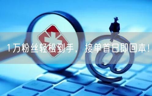 1万粉丝轻松到手，接单首日即回本！