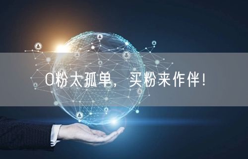 0粉太孤单，买粉来作伴！