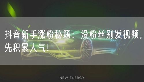 抖音新手涨粉秘籍：没粉丝别发视频，先积累人气！