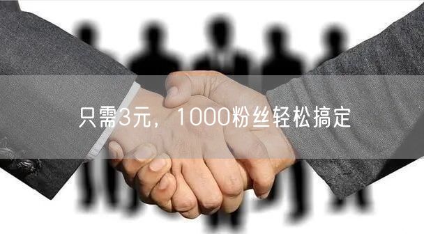 只需3元，1000粉丝轻松搞定