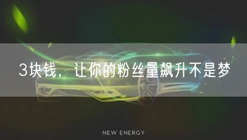 3块钱，让你的粉丝量飙升不是梦