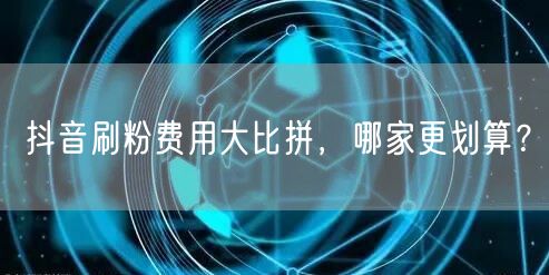 抖音刷粉费用大比拼，哪家更划算？