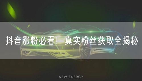 抖音涨粉必看！真实粉丝获取全揭秘