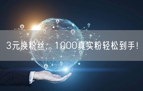3元换粉丝，1000真实粉轻松到手！