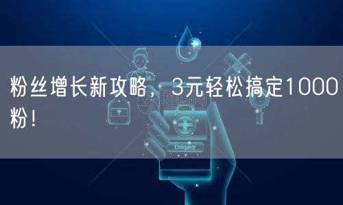 粉丝增长新攻略，3元轻松搞定1000粉！