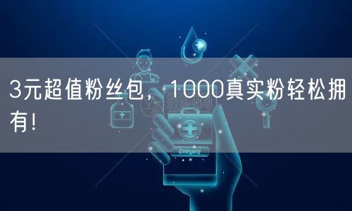 3元超值粉丝包，1000真实粉轻松拥有！