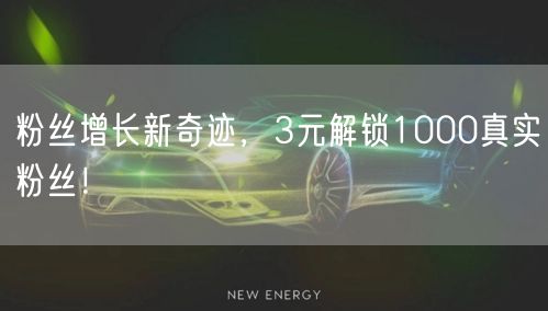 粉丝增长新奇迹，3元解锁1000真实粉丝！