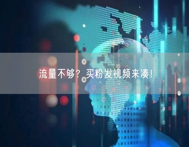 流量不够？买粉发视频来凑！