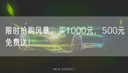 限时抢购风暴，买1000元，500元免费送！