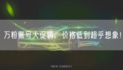 万粉账号大促销，价格低到超乎想象！