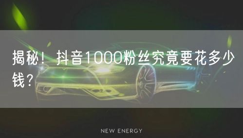 揭秘！抖音1000粉丝究竟要花多少钱？