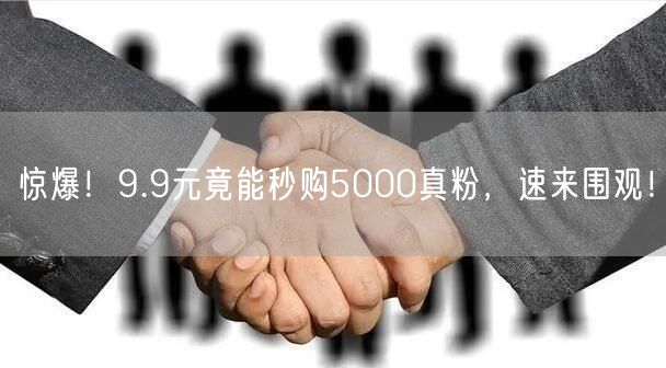 惊爆！9.9元竟能秒购5000真粉，速来围观！
