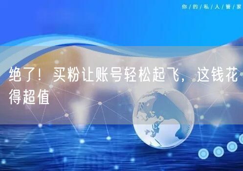 绝了！买粉让账号轻松起飞，这钱花得超值