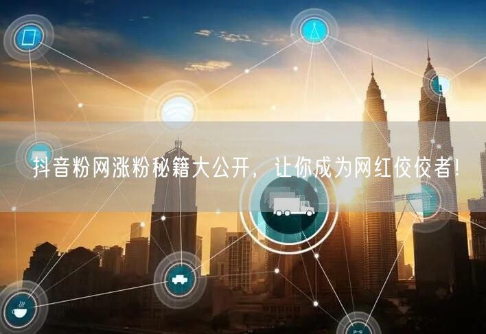 抖音粉网涨粉秘籍大公开，让你成为网红佼佼者！
