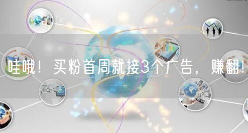 哇哦！买粉首周就接3个广告，赚翻！