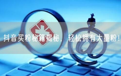 抖音买粉秘籍揭秘，轻松拥有大量粉！